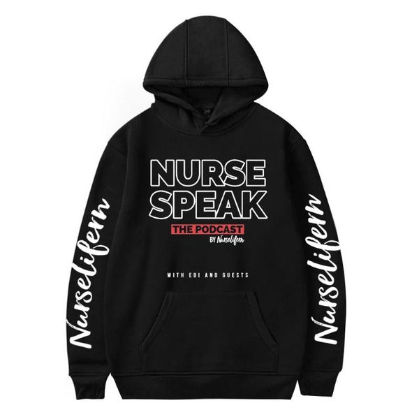 

men's hoodies & sweatshirts drop 2021 nurselifern 2d print hooded sweatshirt women/men clothes casual hoodie, Black