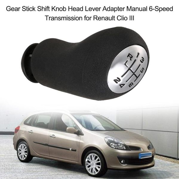 

shift knob gear stick head lever adapter manual 5-speed 6-speed transmission for clio iii car