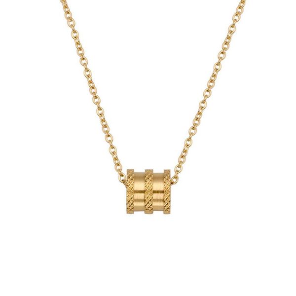 

pendant necklaces wholesale japanese style neck jewelry women titanium steel rhombus layer zircon gold color neclace, Silver