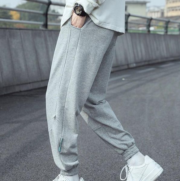 

binding feet casual trousers male youth trend handsome guard pants simple loose sweatpants tide brand harem men's, Black