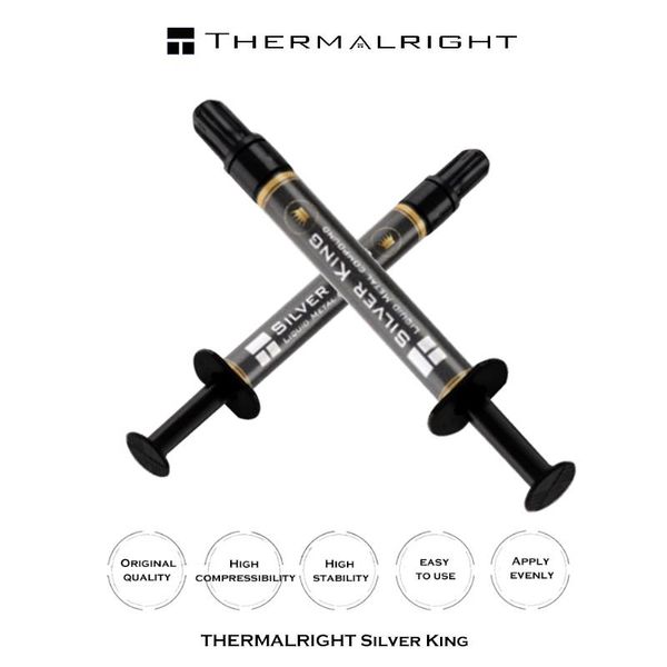 

fans & coolings thermalright silver king 79w/m-k liquid metal thermal conductive grease paste plaster cpu processor heat sink commpound 1g 3