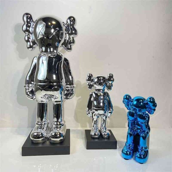 

light luxury home model room soft ornaments violent bear resin sculpture furnishings frp electroplating crafts