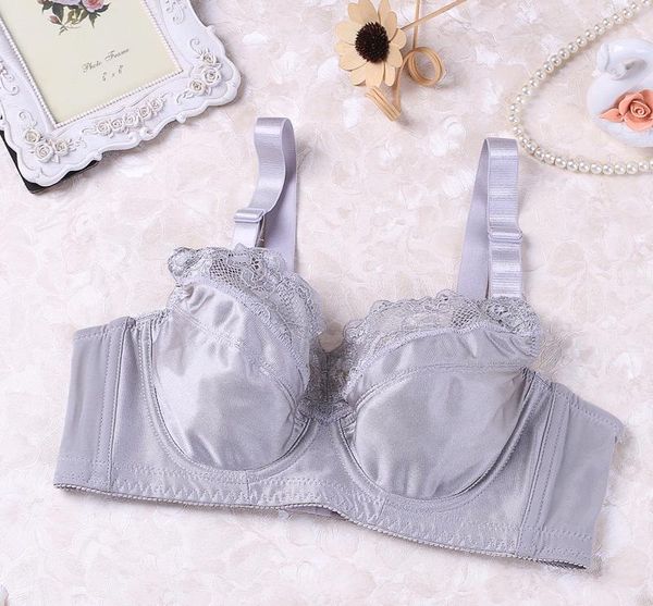 

full cup thin underwear small bra plus size wireless adjustable bra breast reduction cover b c d e f g h cup large size 34-48, Red;black