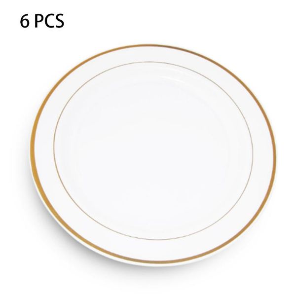 

dishes & plates 6pcs salad imitation ceramic dinner plate decorative kitchen home dessert charger dish wedding party nordic tableware round