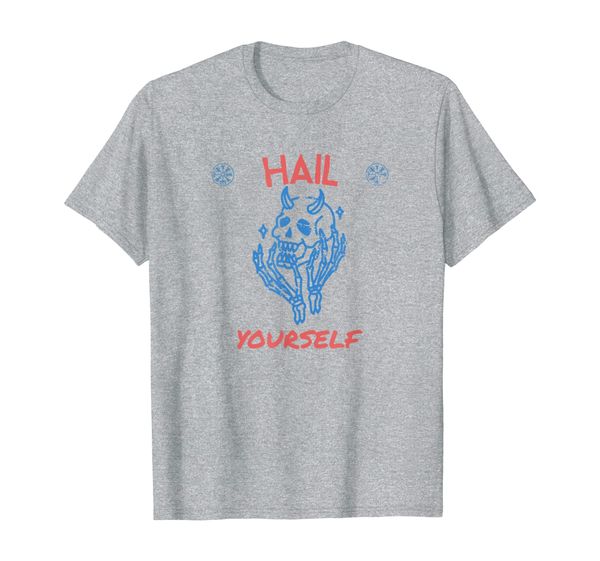 

hail yourself skull devil t-shirt last podcast, White;black