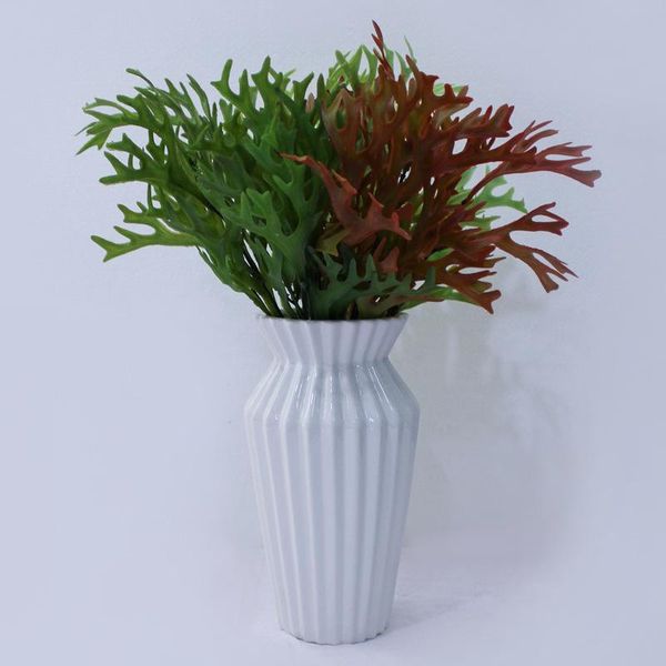

1pcs simulation green garden decoration leaves antler leaves plant bonsai flower arrangement fake flower artificial antlers leaf
