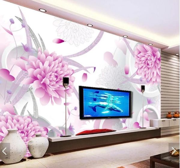 

wallpapers watercolor purple flower wallpaper murals living room home wall mural decals paper 3d printed po stereo