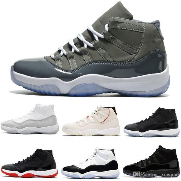

shoes 11s bred concord metallic silver mens basketball 11 cap gown platinum tint cool gray men sneakers women sports