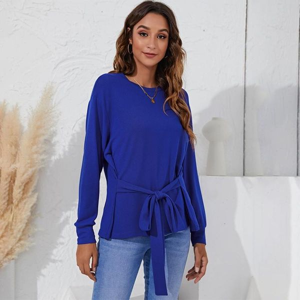 

women's blouses & shirts autumn women 2021 fashion solid color o neck long sleeve elegant office work ladies plus size casual blouse, White
