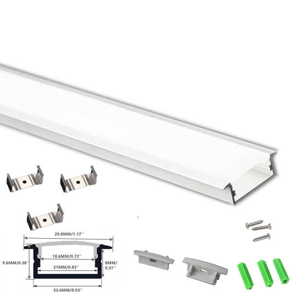 

lamp covers & shades 5/10-pack 3.3ft 1m recessed aluminum channel with diffuser,wardrobe 30mm wide dual row 5630 tape led embedded trac