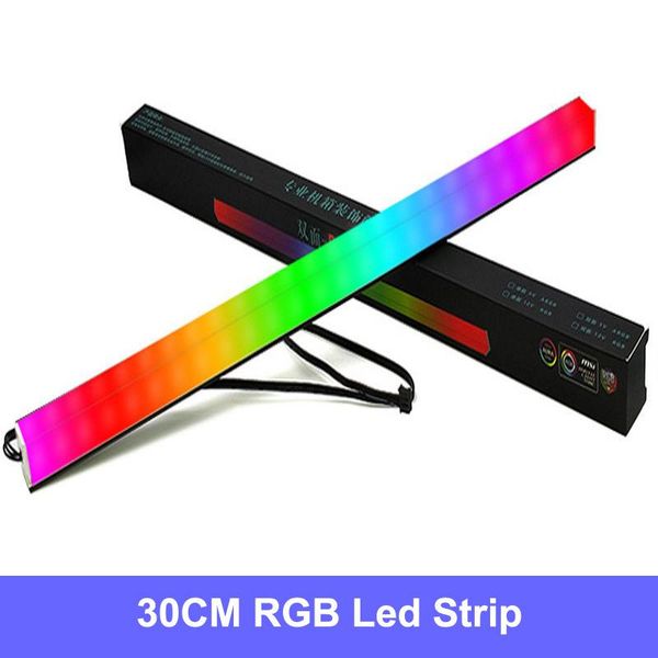 

double sided rgb argb led strip colorful light for computer case chassis diy light bar 10pcs fans cooling