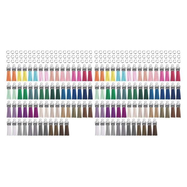 

hooks & rails 240pcs keychain tassels kit leather tassel charms and jump rings for jewelry making bracelets diy craft