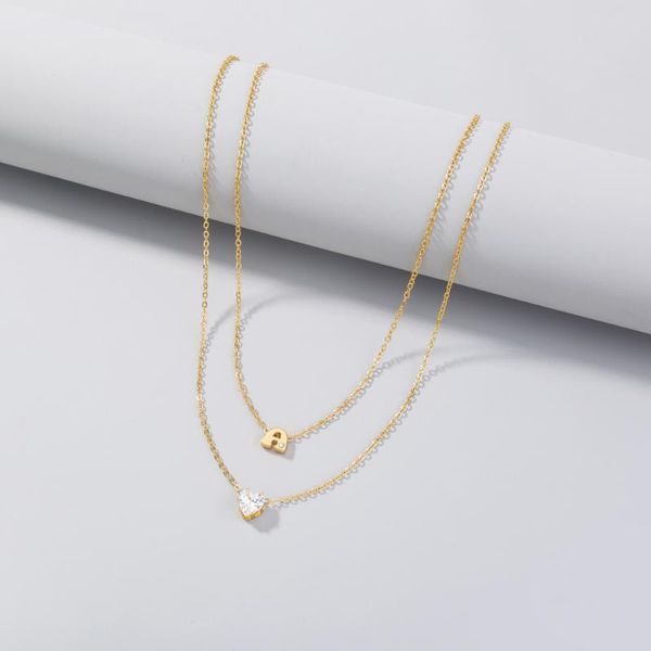 

chains gold stainless steel initial necklace women chain choker heart letter for woman custom name jewelry, Silver