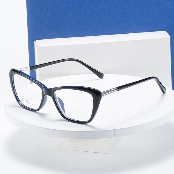 

sunglasses ochki blue light blocking glasses frame uv400 women cat eye full rim plastic anti-blue ray dust proof optical spectacles, White;black