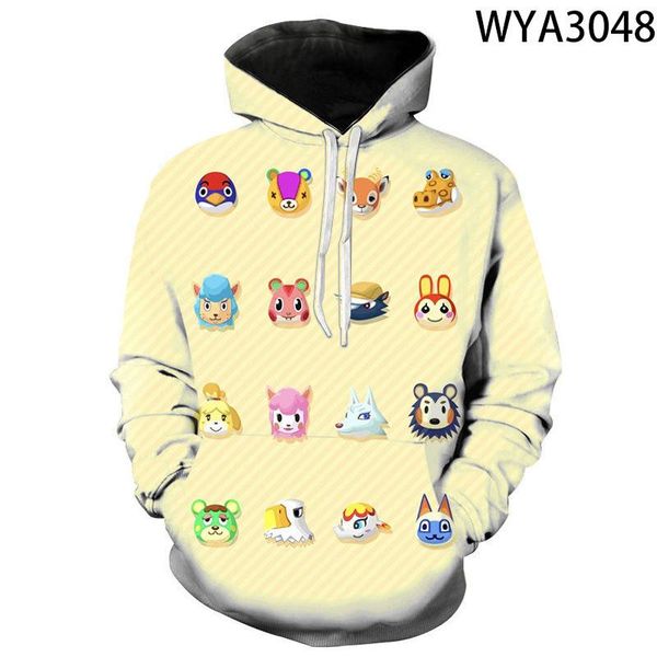

men's hoodies & sweatshirts animal crossing 3d printed men women children fashion kids hooded boy girl streetwear pullover jacket, Black