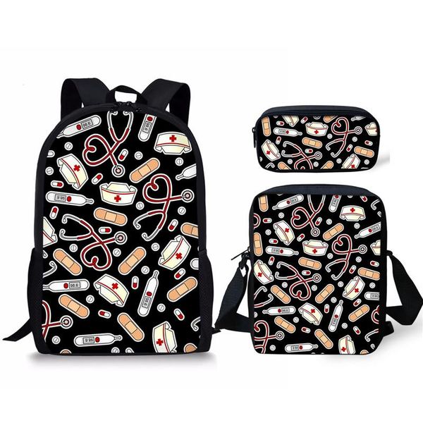 

backpack school bags student girls 3pcs 3d pattern grils backpacks pencil book bag teenagers rucksack mochilas para mujer