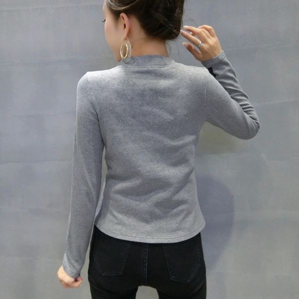 

2021 new fall winter korean style cotton coat chic pockets zipper cardigan print letter women ropa mujer short jacket c08901l etge, Black;brown