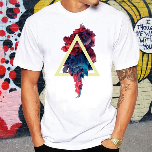 

new men's printed casual loose t-shirt, White;black