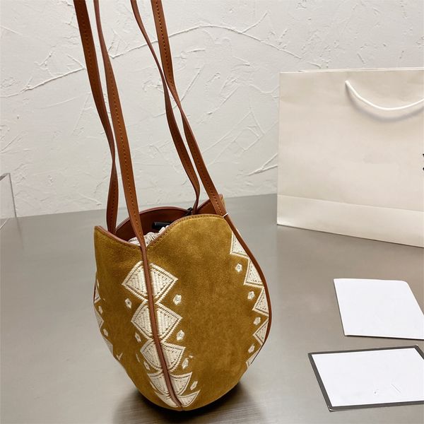 

women's famous brand design bucket bag genuine leather luxury handbag female autumn must-have caramel color messenger bags