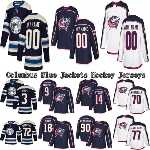 

columbus blue jackets jersey 71 nick foligno 3 seth jones 9 artemi panarin 72 bobrovsky custom any name any number hockey jerseys, Black;red