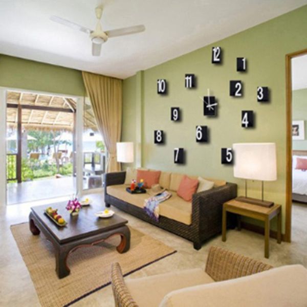 

wall clocks clock digital block combination sticker diy removable