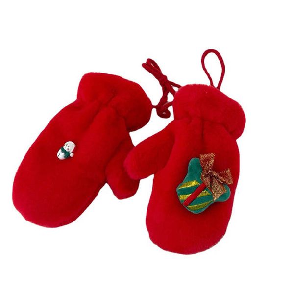 

children's mittens fashion gloves knit boys girls kids accessories autumn winter christmas baby warm 3-12y b9048, White