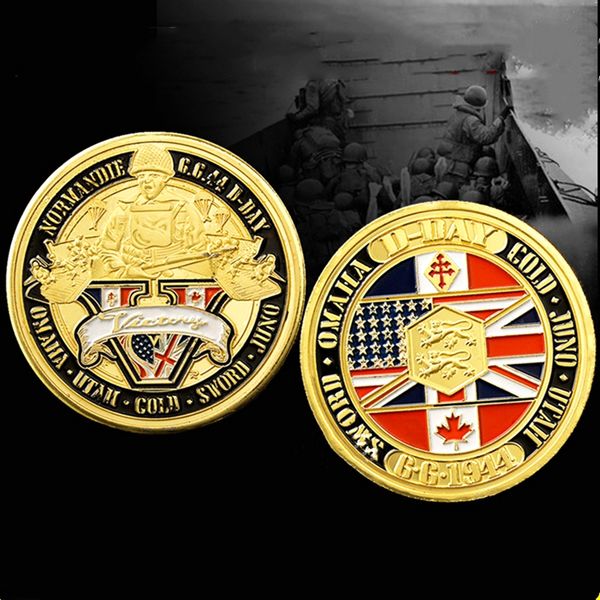 

non magnetic 70th anniversary battle normandy medal of gilded military craft challenge us coins for collection with hard capsule