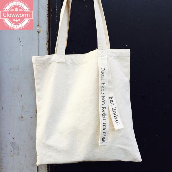 

new design women canvas bag letters belt cotton fabric shoulder bag female shopper handbag tote ladies eco cloth shopping bags c0225