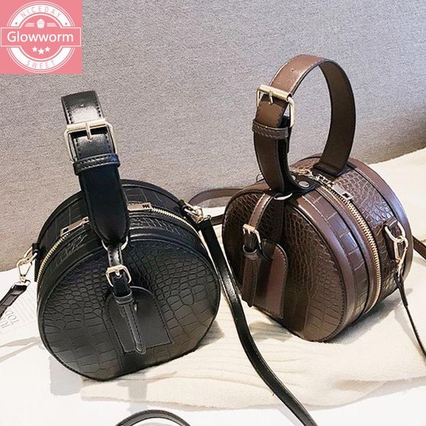 

shoulder bags fashion round handbag messenger for women 2021 crossbody bag classic alligator pattern handle purse