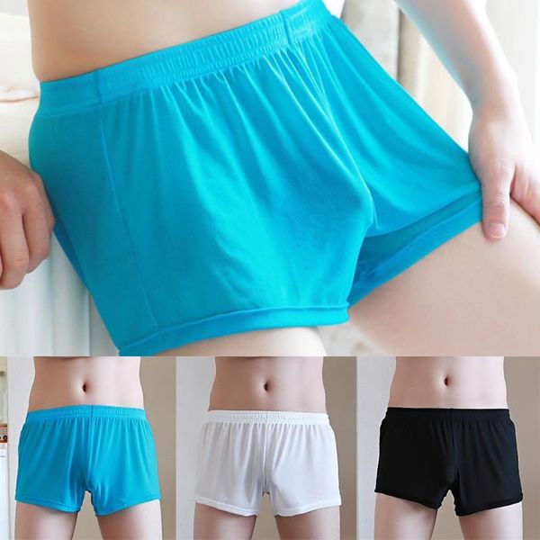 

underpants male boxers panties see through mesh men's underwear soft pants briefs transparent boxershorts solid comfortable, Black;white