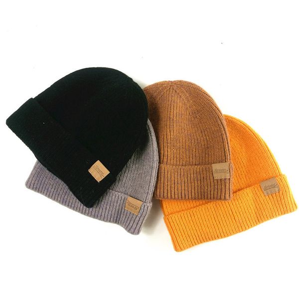 

short domed hoodie men's fashionable knitted cold ruffian melon skin women's hat winter hip hop wool hat, Black;white