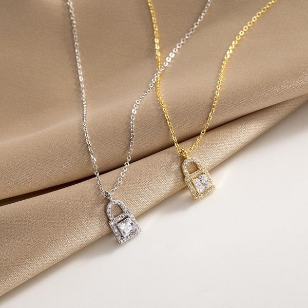 

chains han edition ins inlay zircon necklace jewelry design feeling women's fashion luxury collarbone, Silver