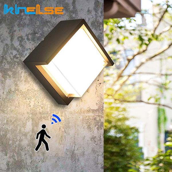 

outdoor wall lamps 15w led lamp ip54 waterproof radar motion sensor balcony porch light intelligent garden courtyard