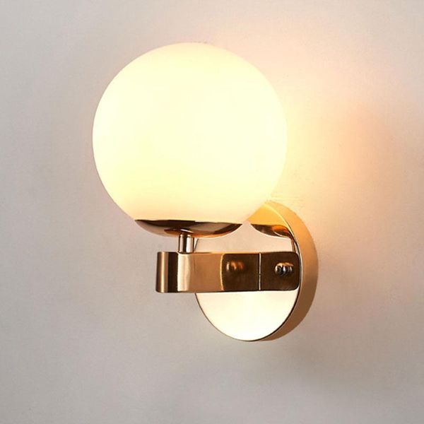 

wall lamp gold silver lamps modern glass ball sconce bathroom light fixtures bedroom indoor mirror lights industrial decor