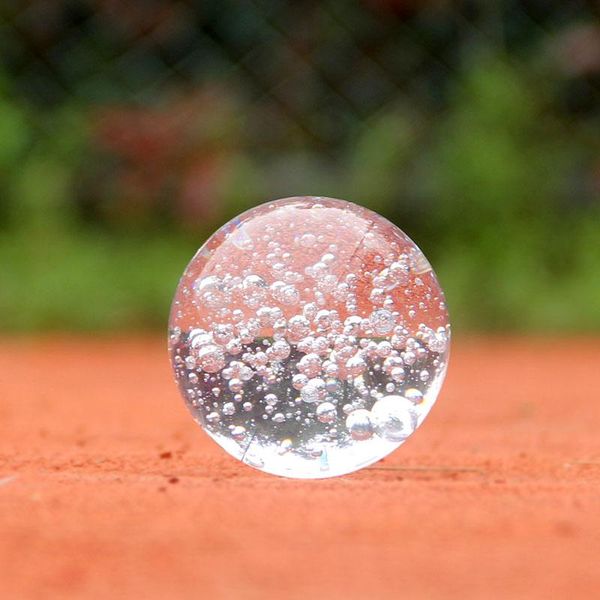 Objetos decorativos Figuras de 50/60mm de cristal bolha de vidro de vidro quartzo gêneros de decoração de decoração de decoração de esfera dedicada fengshui redonda cra