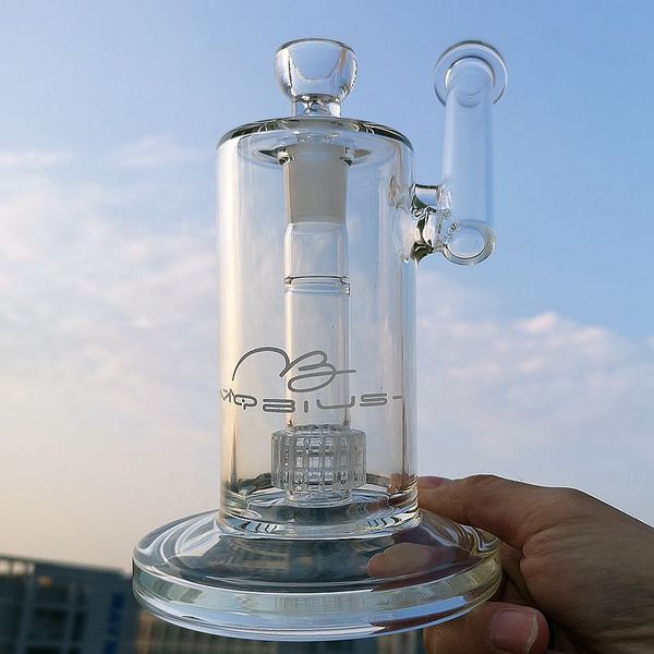 Clear Mobius Cookahs Sidecar Стеклянные бонги Стерео Матрица Perc Барабан Percolator Водопроводные трубы 18 мм Толстое суставовное масло Установочные установки