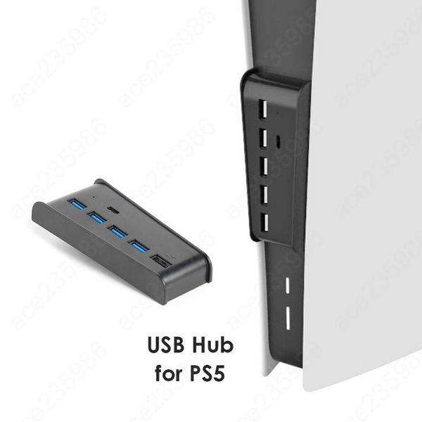 

hubs 6 in 1 usb hub splitter expander adapter for ps5 4 3.0 + type-c ports playstation 5 digital edition game accessories