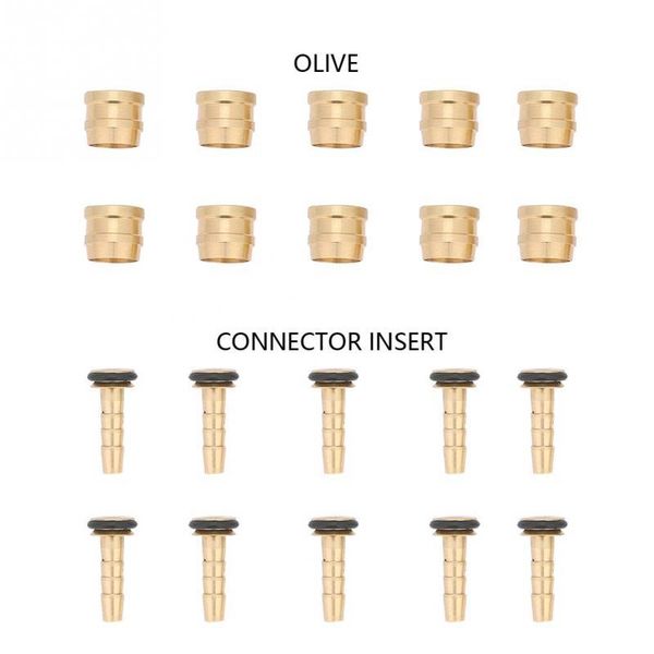

bike brakes 10 set hydraulic disc brake hose olive connector insert gold bicycle for tektro replacement part
