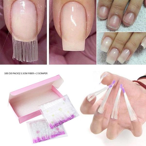 

nail art kits 100pc extension fiber silhouette creative acrylic fiberglass tip for silk structure gel tool