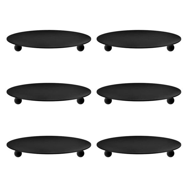 

candle holders 6 pack iron plate holder decorative pillar pedestal candlestick for led and wax candles