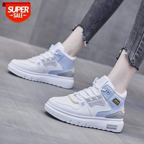 

new chunky sneakers for women 2020 winter flats with fashion leather vulcanized shoes woman high casual shoes tennis female #4r3m