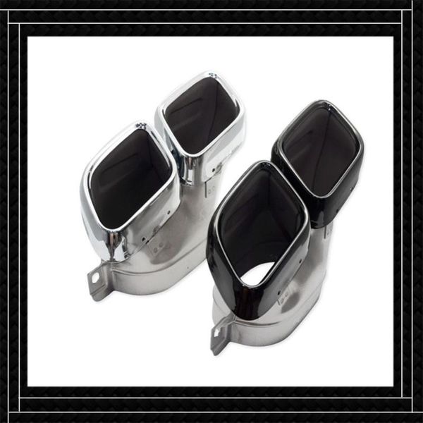 

motorcycle exhaust system 1 pair black /silver muffler tip for me-rcedes b-enz w205 c class c200 c300 c260 c180 stainless steel car back pip