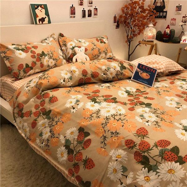 

bedding sets pastoral set vintage floral style girls flat sheets bed linen duvet quilt cover pillowcase for family  full