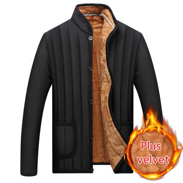 

2021 new men's brand winter plus veet collar warm cotton jacket man's clothing jackethp5v, Black;brown