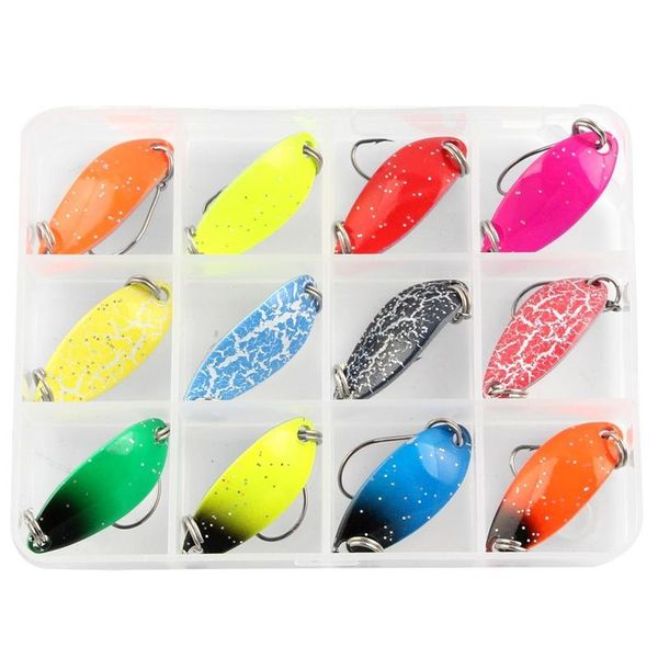 

fishing hooks 12 grid box color scoop-shaped horse mouth sequins set luya bait hard gear accessories