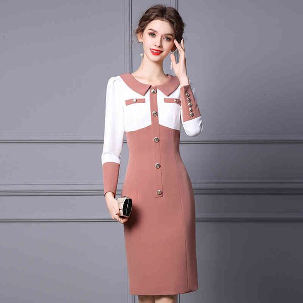 

casual dresses zhili annual meeting dress spring formal occasion doll collar age reduction over knee waist slim skirt 2v0f, Black;gray