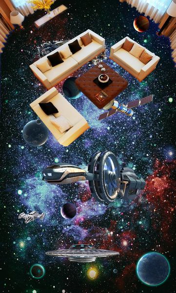 

wallpapers [self-adhesive] 3d spacecraft 1946 floor wallpaper mural wall print decal murals