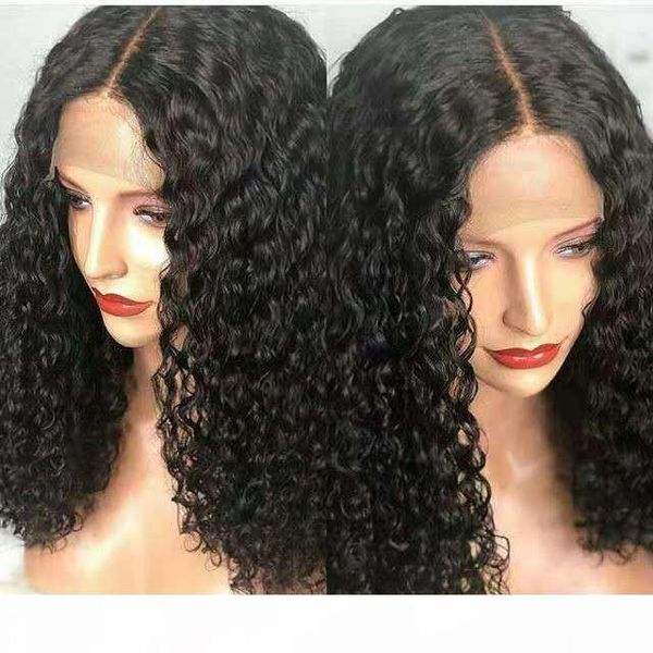 

100% brazilian human hair 360 lace frontal wigs deep wave curly glueless pre plucked lace front wig with baby hair for black women, Black;brown