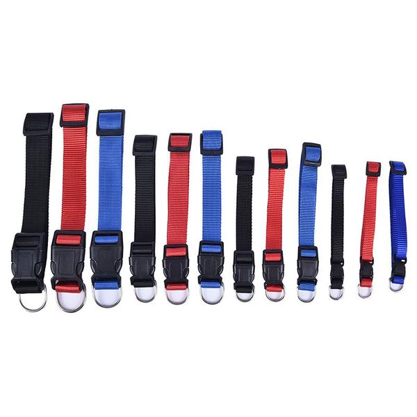 

dog collars & leashes pet collar classic solid basic nylon with quick snap buckle