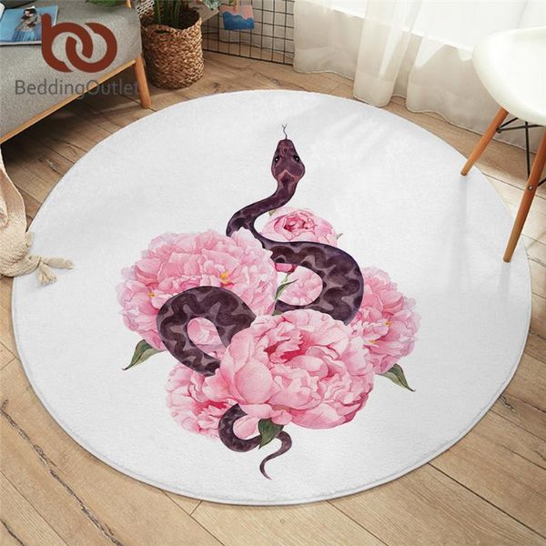 

carpets beddingoutlet floral snake round area rug pink flower for living room animal floor mat useful garland alfombra 150cm